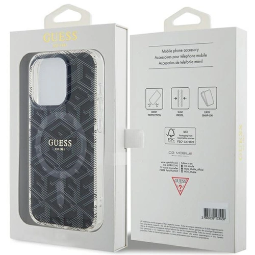 Buy Guess GUHMP15XHGCUSTGK Apple iPhone 15 Pro Max hardcase IML GCube MagSafe black - GUE3257 - {ean13} - Home Screen Store Europe