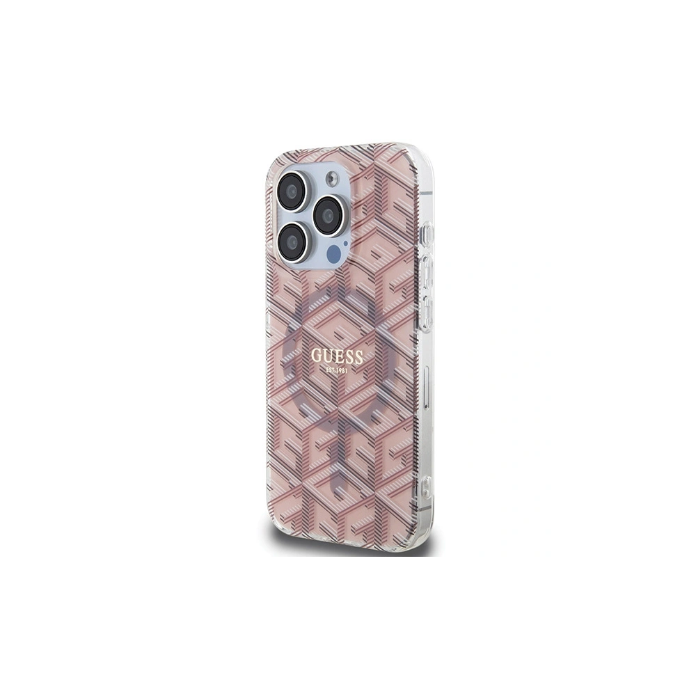 Etui Guess GUHMP15XHGCUSTGP Apple iPhone 15 Pro Max hardcase IML GCube MagSafe różowy/pink