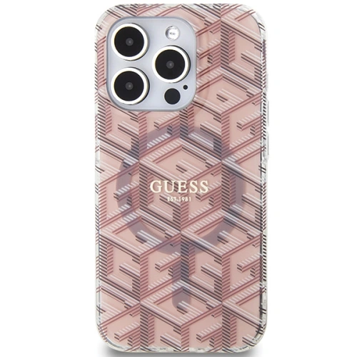 Buy Guess GUHMP15XHGCUSTGP Apple iPhone 15 Pro Max hardcase IML GCube MagSafe pink - GUE3258 - {ean13} - Home Screen Store Europe