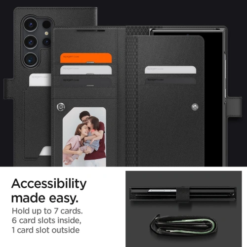 Kup Etui Spigen Wallet S Plus Samsung Galaxy S24 Ultra Fekete - SPN3342 - {ean13} - Sklep Home Screen