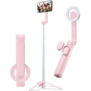 Kijek Spigen S570W MagSafe Bluetooth Selfie Stick Tripod Misty Rose
