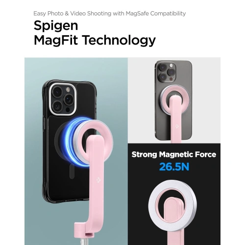 Kup Kijek Spigen S570W MagSafe Bluetooth Selfie Stick Tripod Misty Rose - SPN3343 - {ean13} - Sklep Home Screen