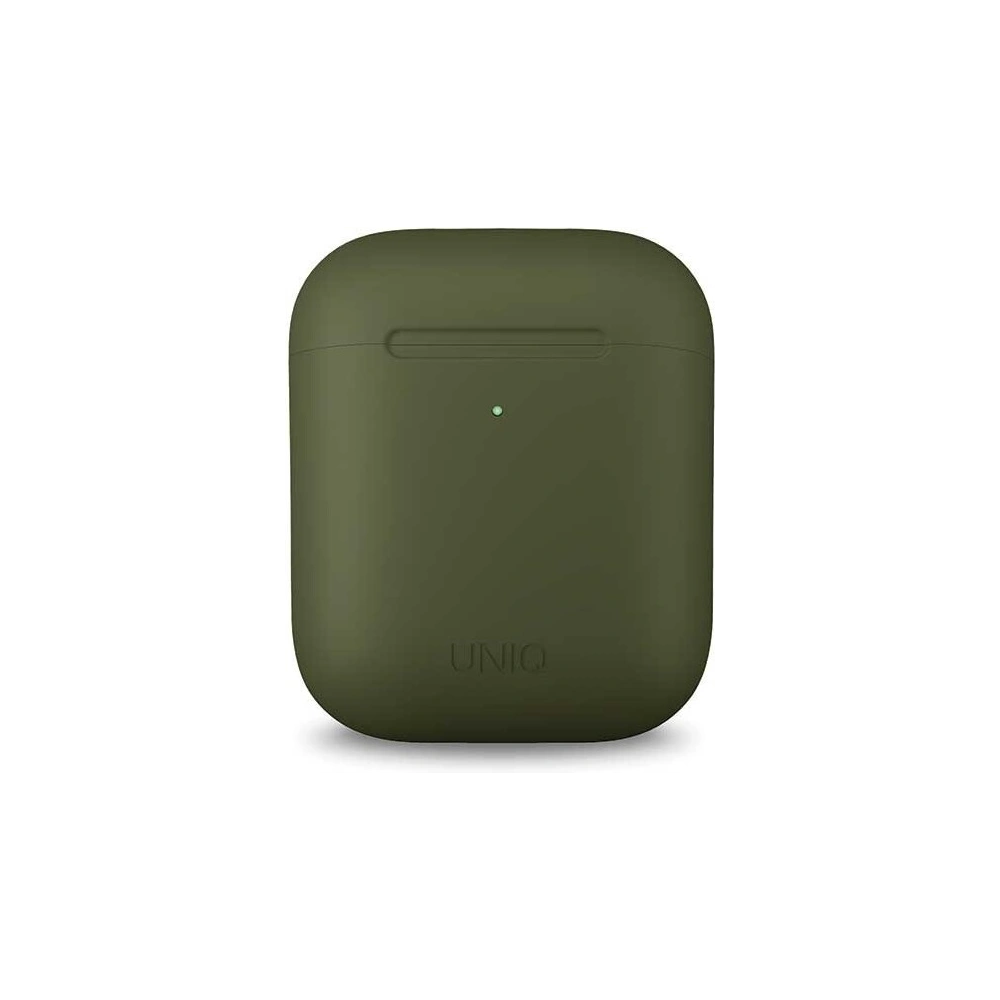 Etui UNIQ Lino AirPods 1/2 gen. Silicone oliwkowy/olive green
