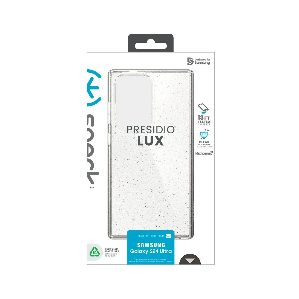 Etui Speck Presidio Lux Glitter Samsung Galaxy S24 Ultra clear/gold glitter