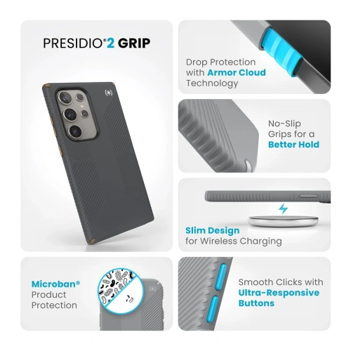 Buy Speck Presidio2 Grip Samsung Galaxy S24 Ultra charcoal grey/cool bronze - SPK598 - {ean13} - Home Screen Store Europe