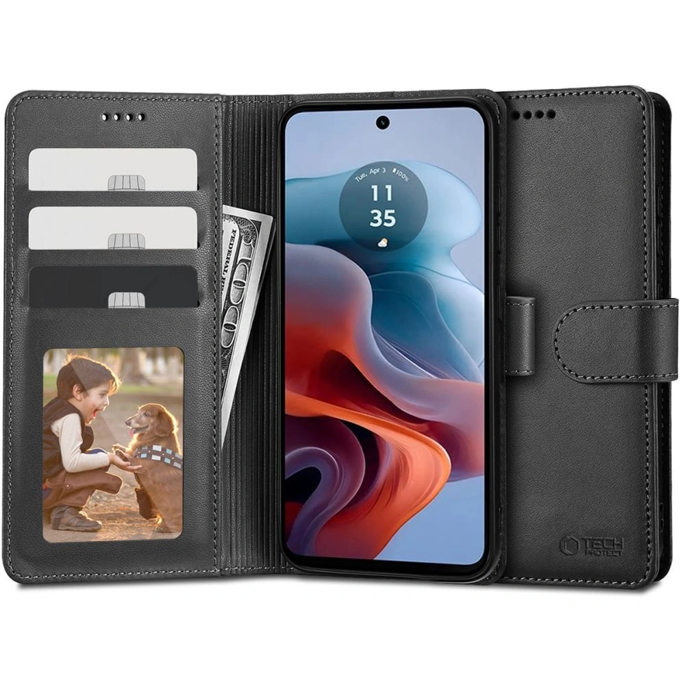 Etui Tech-Protect Wallet Motorola Moto G34 5G Black