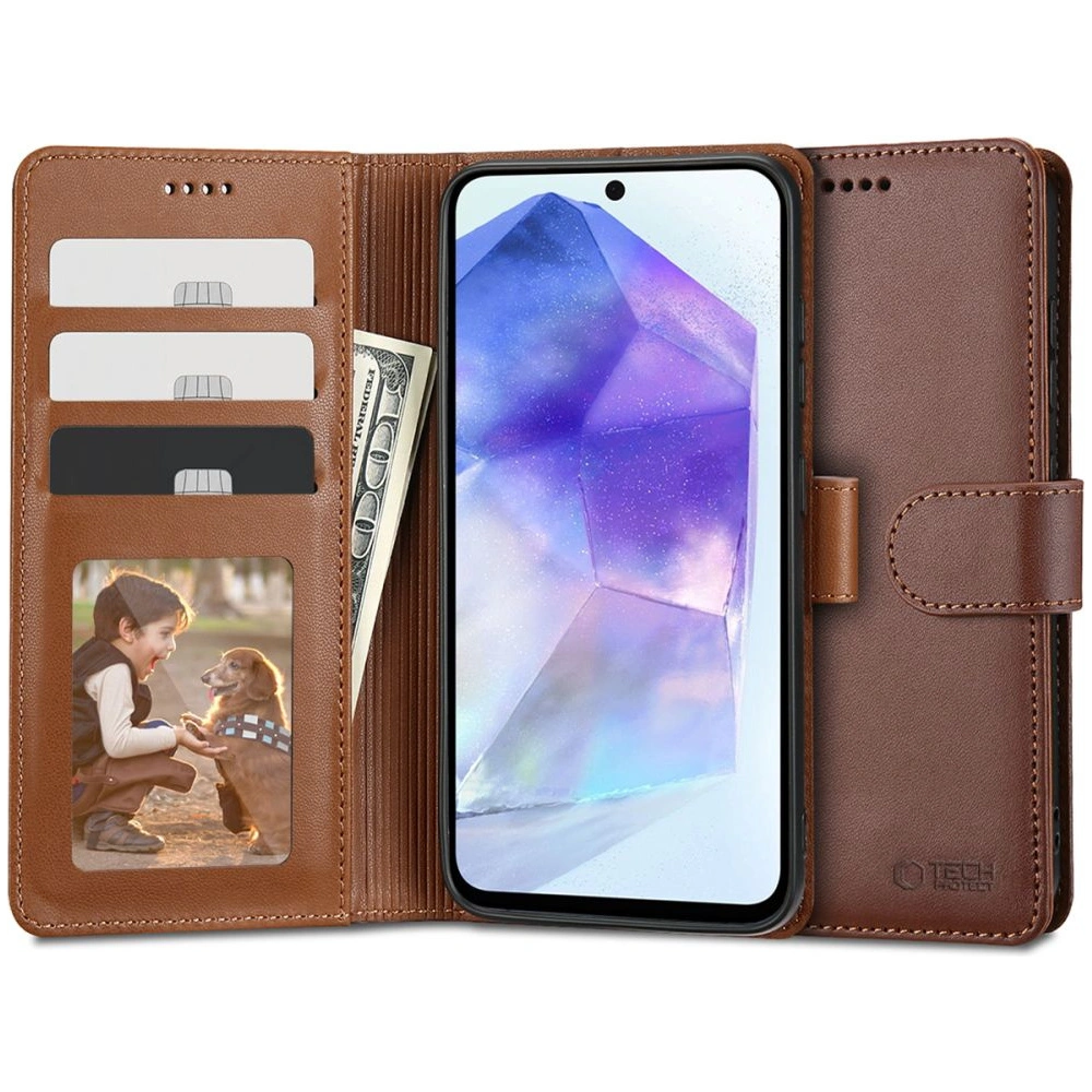 Etui Tech-Protect Wallet Samsung Galaxy A55 5G Brown