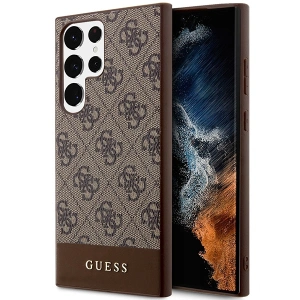 Buy Guess GUHCS24LG4GLBR Samsung Galaxy S24 Ultra hardcase 4G Stripe Collection brown - GUE3263 - {ean13} - Home Screen Store Europe