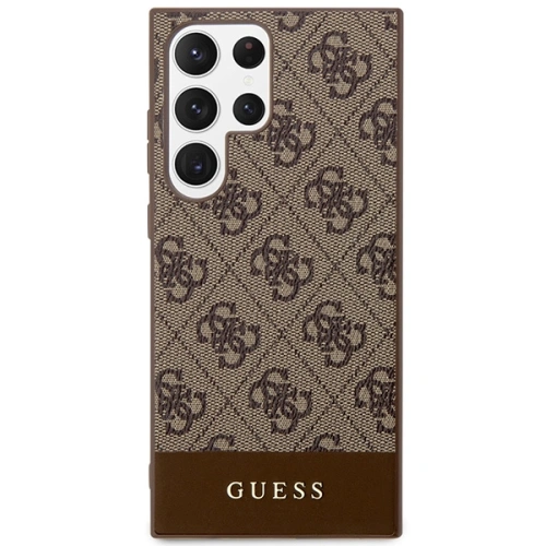 Buy Guess GUHCS24LG4GLBR Samsung Galaxy S24 Ultra hardcase 4G Stripe Collection brown - GUE3263 - {ean13} - Home Screen Store Europe