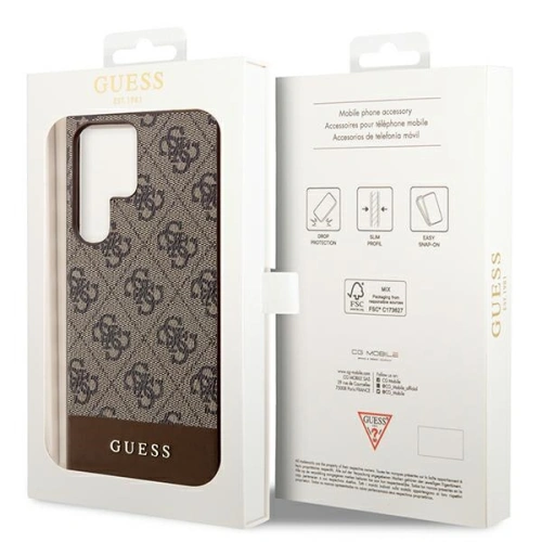 Buy Guess GUHCS24LG4GLBR Samsung Galaxy S24 Ultra hardcase 4G Stripe Collection brown - GUE3263 - {ean13} - Home Screen Store Europe