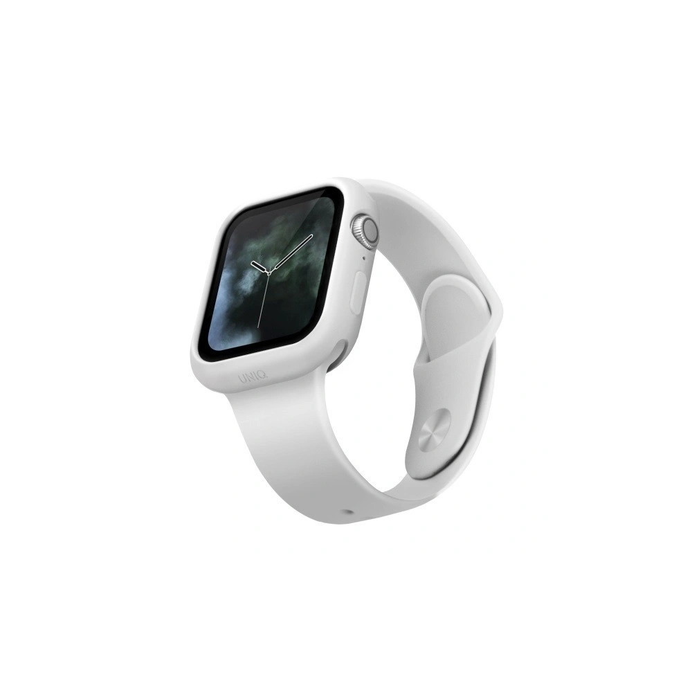 Etui UNIQ Lino Apple Watch 4/5/6/7/8/9/SE 44/45mm biały/dove white