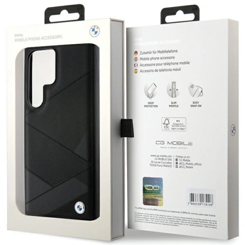 Kup Etui BMW BMHCS24L23RCGPK Samsung Galaxy S24 Ultra hardcase Signature Leather Crossing Lines Pattern czarny/black - BMW596 - {ean13} - Sklep Home Screen