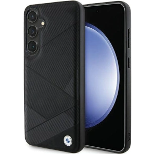 Kup Case BMW BMHCS24M23RCGPK Samsung Galaxy S24+ Plus Hardcase Signature Leather Crossing Lines Pattern schwarz/black - BMW598 - {ean13} - Sklep Home Screen