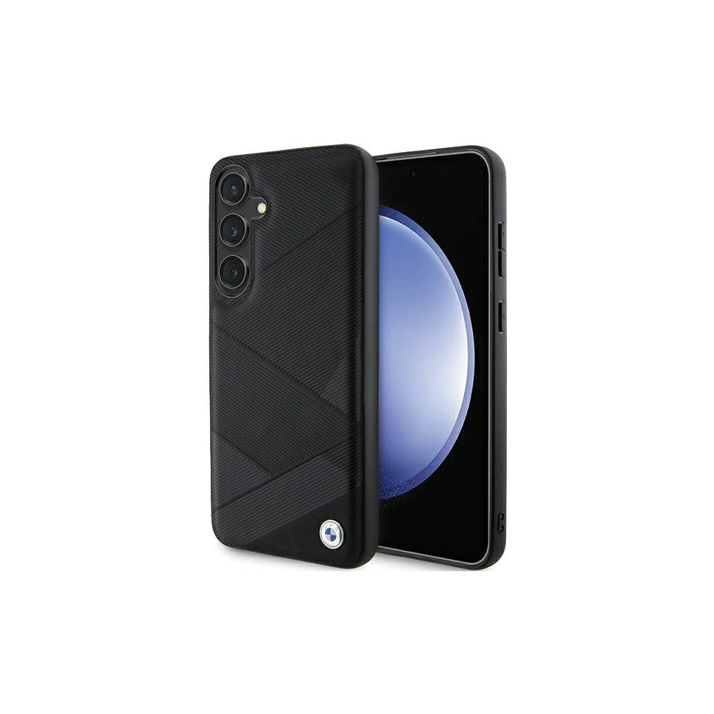 Etui BMW BMHCS24M23RCGPK Samsung Galaxy S24+ Plus hardcase Signature Leather Crossing Lines Pattern czarny/black