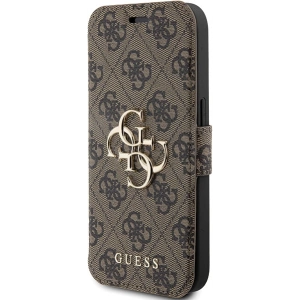 Etui Guess GUBKP15L4GMGBR Apple iPhone 15 Pro book 4G Metal Logo brązowy/brown