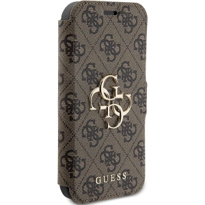 Etui Guess GUBKP15L4GMGBR Apple iPhone 15 Pro book 4G Metal Logo brązowy/brown