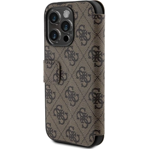 Etui Guess GUBKP15L4GMGBR Apple iPhone 15 Pro book 4G Metal Logo brązowy/brown