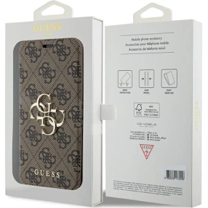 Etui Guess GUBKP15L4GMGBR Apple iPhone 15 Pro book 4G Metal Logo brązowy/brown