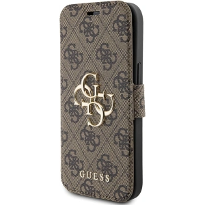 Buy Guess GUBKP15S4GMGBR Apple iPhone 15 / 14 / 13 book 4G Metal Logo brown - GUE3268 - {ean13} - Home Screen Store Europe