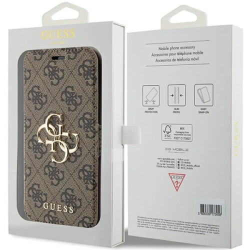 Buy Guess GUBKP15S4GMGBR Apple iPhone 15 / 14 / 13 book 4G Metal Logo brown - GUE3268 - {ean13} - Home Screen Store Europe