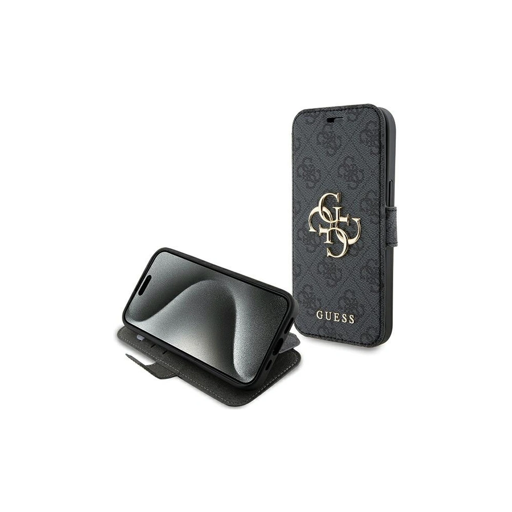 Etui Guess GUBKP15S4GMGGR Apple iPhone 15 / 14 / 13 book 4G Metal Logo szary/grey