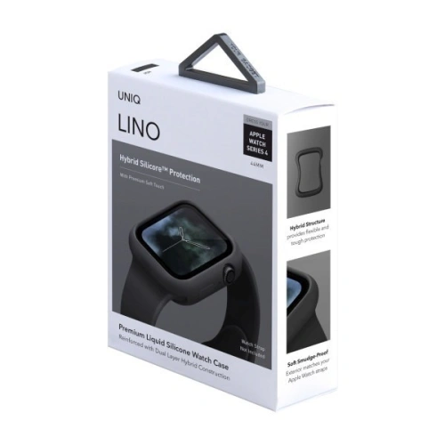 Kup Etui UNIQ Lino Apple Watch 4/5/6/7/8/9/SE 44/45mm czarny/ash black - UNIQ74BLK - {ean13} - Sklep Home Screen