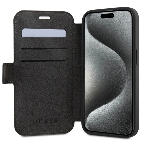 Kup Case Guess GUBKP15S4GMGGR Apple iPhone 15 / 14 / 13 Buch 4G Metall-Logo grau/grey - GUE3269 - {ean13} - Sklep Home Screen