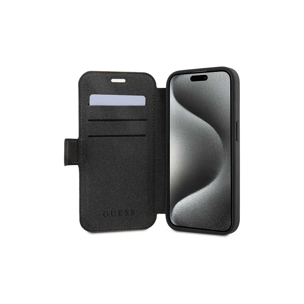 Etui Guess GUBKP15S4GMGGR Apple iPhone 15 / 14 / 13 book 4G Metal Logo szary/grey