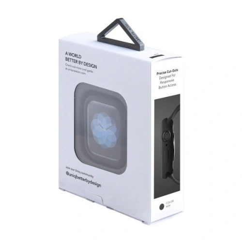 Kup Etui UNIQ Lino Apple Watch 4/5/6/7/8/9/SE 44/45mm czarny/ash black - UNIQ74BLK - {ean13} - Sklep Home Screen
