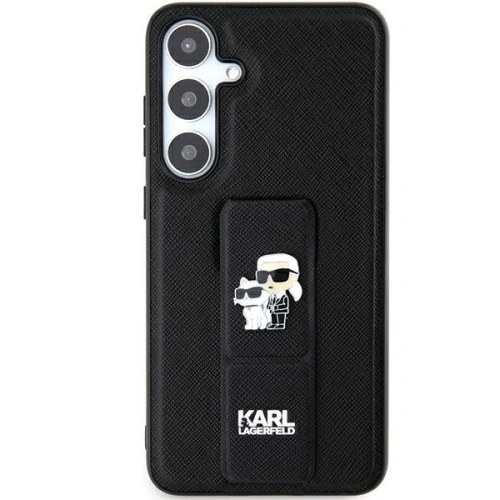 Kup Etui Karl Lagerfeld KLHCS24LGSAKCPK Samsung Galaxy S24 Ultra hardcase Gripstand Saffiano Karl&Choupette Pins fekete/black - KLD1870 - {ean13} - Sklep Home Screen