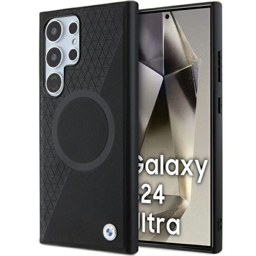 Kup Etui BMW BMHMS24L23RTPK Samsung Galaxy S24 Ultra hardcase Signature Leather Half Textured & Circle MagSafe černý/black - BMW603 - {ean13} - Sklep Home Screen