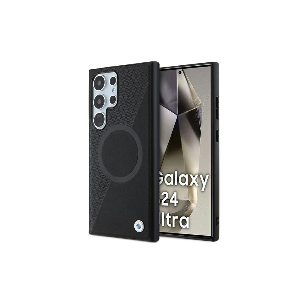 Etui BMW BMHMS24L23RTPK Samsung Galaxy S24 Ultra hardcase Signature Leather Half Textured & Circle MagSafe czarny/black