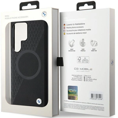 Kup Etui BMW BMHMS24L23RTPK Samsung Galaxy S24 Ultra hardcase Signature Leather Half Textured & Circle MagSafe černý/black - BMW603 - {ean13} - Sklep Home Screen