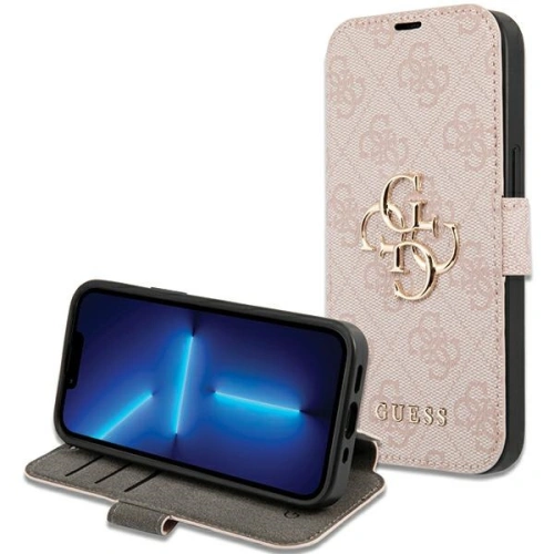 Kup Case Guess GUBKP15S4GMGPI Apple iPhone 15 / 14 / 13 Buch 4G Metall-Logo rosa/pink - GUE3270 - {ean13} - Sklep Home Screen