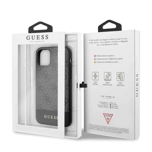 Kup Etui Guess GUHCN58G4GLGR Apple iPhone 11 Pro gri/hard case 4G Stripe Collection - GUE151GRY - {ean13} - Sklep Home Screen