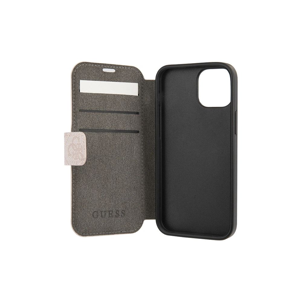 Etui Guess GUBKP15S4GMGPI Apple iPhone 15 / 14 / 13 book 4G Metal Logo różowy/pink