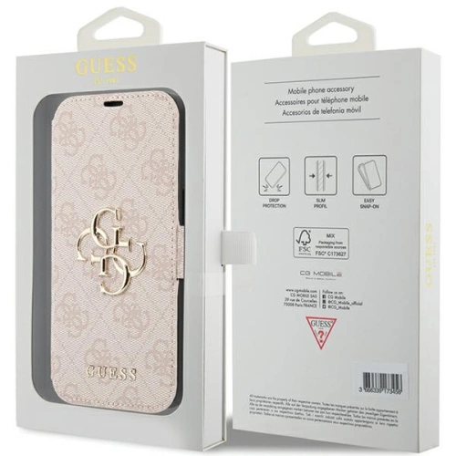 Kup Etui Guess GUBKP15S4GMGPI Apple iPhone 15 / 14 / 13 könyv 4G Fém Logó rózsaszín/pink - GUE3270 - {ean13} - Sklep Home Screen