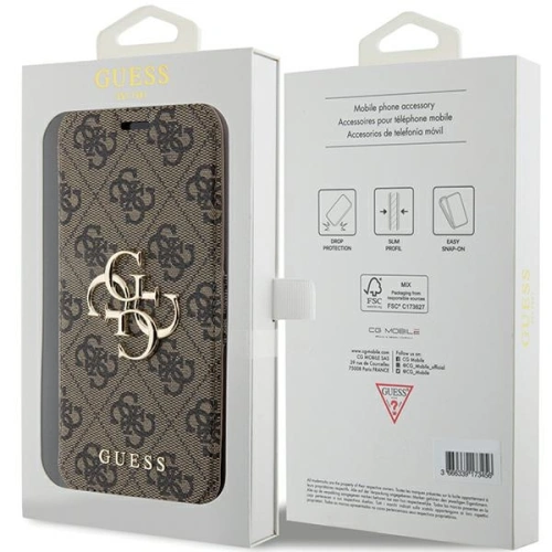 Kup Etui Guess GUBKP15X4GMGBR Apple iPhone 15 Pro Max book 4G Metal Logo maro/brown - GUE3271 - {ean13} - Sklep Home Screen