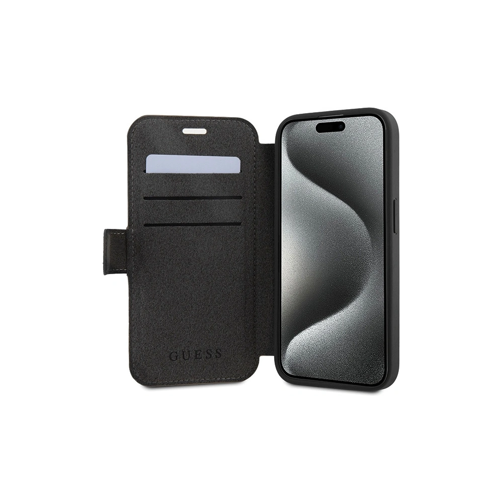 Etui Guess GUBKP15X4GMGGR Apple iPhone 15 Pro Max book 4G Metal Logo szary/grey