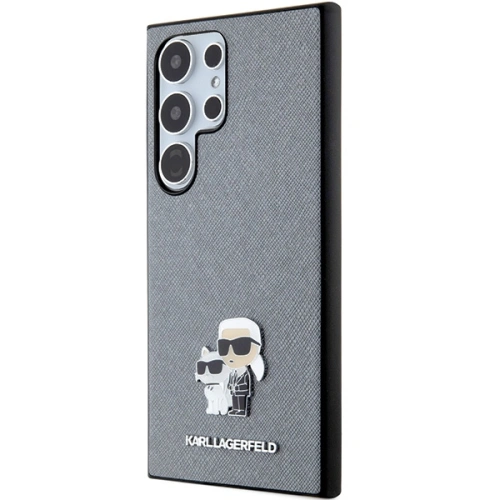 Kup Etui Karl Lagerfeld KLHCS24LPSAKCMPG Samsung Galaxy S24 Ultra hardcase Saffiano Karl & Choupette Metal Pin szary/grey - KLD1873 - {ean13} - Sklep Home Screen