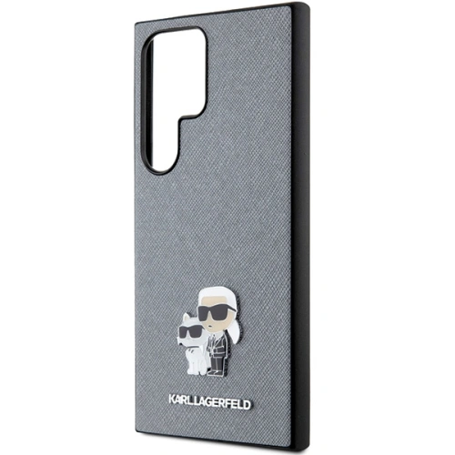 Kup Etui Karl Lagerfeld KLHCS24LPSAKCMPG Samsung Galaxy S24 Ultra hardcase Saffiano Karl & Choupette Metal Pin szary/grey - KLD1873 - {ean13} - Sklep Home Screen