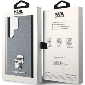 Kup Etui Karl Lagerfeld KLHCS24LPSAKCMPG Samsung Galaxy S24 Ultra hardcase Saffiano Karl & Choupette Metal Pin šedá/grey - KLD1873 - {ean13} - Sklep Home Screen