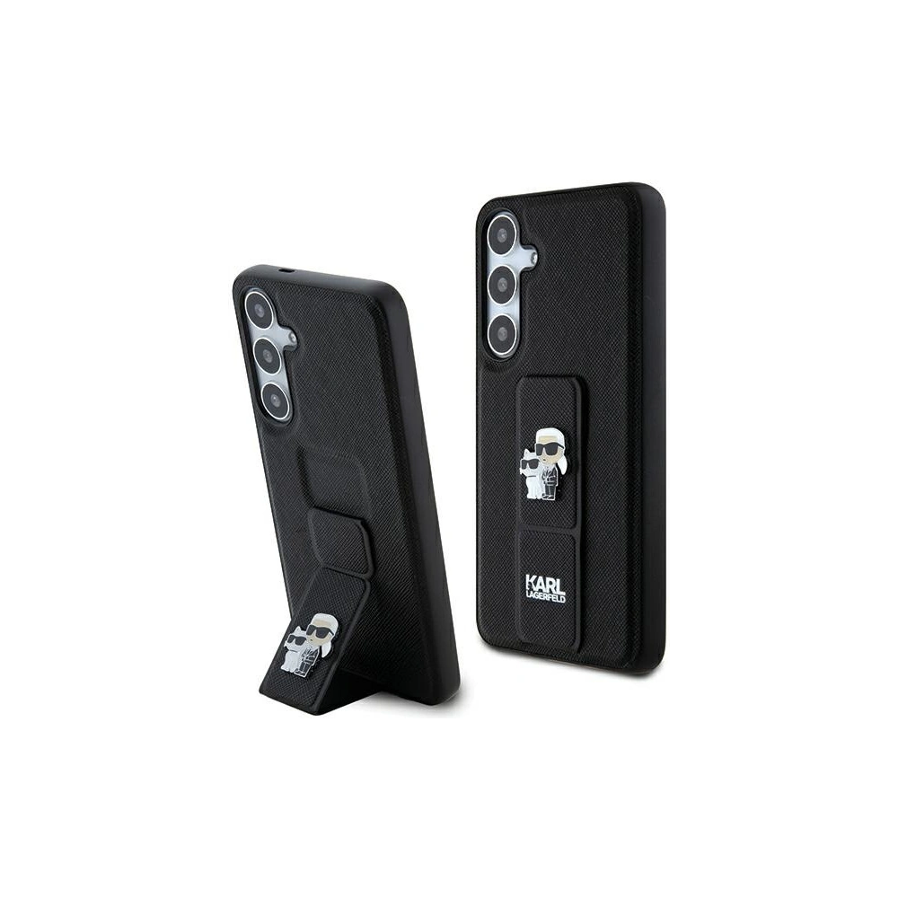 Etui Karl Lagerfeld KLHCS24MGSAKCPK Samsung Galaxy S24+ Plus hardcase Gripstand Saffiano Karl&Choupette Pins czarny/black