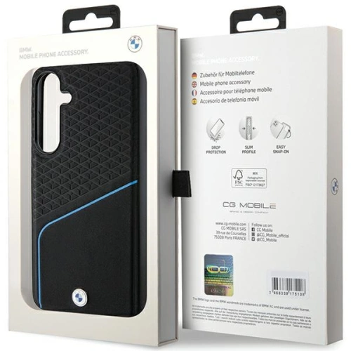 Kup Etui BMW BMHMS24M23RDCLK Samsung Galaxy S24+ Plus kemény tok Signature Leather Textured & Line MagSafe fekete/black - BMW605 - {ean13} - Sklep Home Screen
