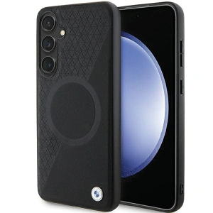 Kup Etui BMW BMHMS24M23RTPK Samsung Galaxy S24+ Plus hardcase Signature Leather Half Textured & Circle MagSafe czarny/black - BMW606 - {ean13} - Sklep Home Screen