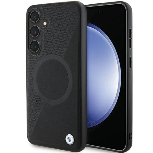 Kup Etui BMW BMHMS24M23RTPK Samsung Galaxy S24+ Plus hardcase Signature Leather Half Textured & Circle MagSafe czarny/black - BMW606 - {ean13} - Sklep Home Screen