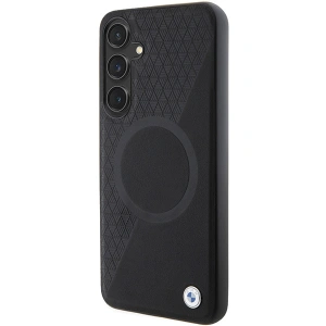 Kup Etui BMW BMHMS24M23RTPK Samsung Galaxy S24+ Plus hardcase Signature Leather Half Textured & Circle MagSafe negru/black - BMW606 - {ean13} - Sklep Home Screen
