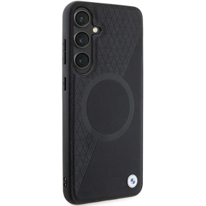 Kup Etui BMW BMHMS24M23RTPK Samsung Galaxy S24+ Plus hardcase Signature Leather Half Textured & Circle MagSafe czarny/black - BMW606 - {ean13} - Sklep Home Screen