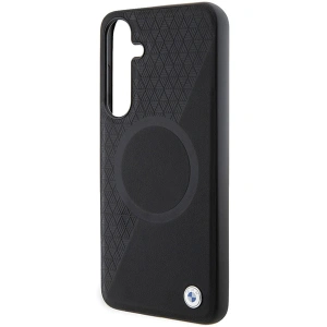 Kup Etui BMW BMHMS24M23RTPK Samsung Galaxy S24+ Plus hardcase Signature Leather Half Textured & Circle MagSafe czarny/black - BMW606 - {ean13} - Sklep Home Screen