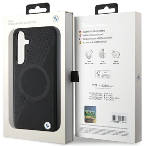 Kup Etui BMW BMHMS24M23RTPK Samsung Galaxy S24+ Plus hardcase Signature Leather Half Textured & Circle MagSafe czarny/black - BMW606 - {ean13} - Sklep Home Screen